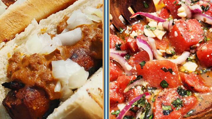 Smoky Carrot Dogs & Grilled Watermelon Salad Photo