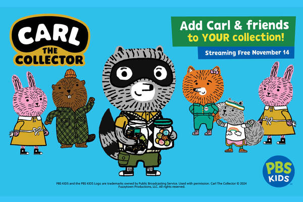 PBs Kids. Carl The Collector. Streaming Free November 14